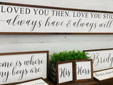Farmhouse sign. Home sweet home. I love you. Farmhouse decor.  Framed sign. Fixer upper decor. Bedroom decor. Bedroom sign. Wedding gift.