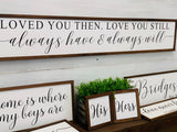 Farmhouse sign. Home sweet home. I love you. Farmhouse decor.  Framed sign. Fixer upper decor. Bedroom decor. Bedroom sign. Wedding gift.