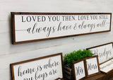 Farmhouse sign. Home sweet home. I love you. Farmhouse decor.  Framed sign. Fixer upper decor. Bedroom decor. Bedroom sign. Wedding gift.