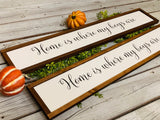 Home is where my boys are farmhouse sign. Home decor. Farmhouse decor. Fixer upper decor. Farmhouse sign. Gift for mom. Framed sign.