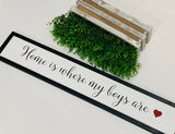 Home is where my boys are farmhouse sign. Home decor. Farmhouse decor. Fixer upper decor. Farmhouse sign. Gift for mom. Framed sign.