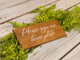 Please sign our home plate. Please sign our guest book. Please sign sign. Wedding decor. Wedding sign. Rustic wedding. Baseball wedding.