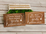 Fishing theme wedding. Here comes your greatest catch sign. Fishing wedding. Fishing wedding sign. Wedding sign. Wood sign. Wedding decor