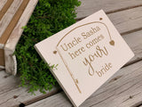 Here comes the bride. Fishing themed wedding. Fishing wedding prop. Wedding sign. Wood fishing sign. Wedding fishing decor.