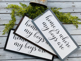 Home is where my boys are. Farmhouse decor.  Framed sign. Farmhouse home sign. Fixer upper decor.