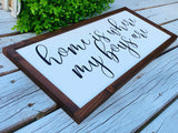 Home is where my boys are. Home farmhouse sign. Farmhouse decor.  Framed sign. Farmhouse home sign. Fixer upper decor. Home sweet home.