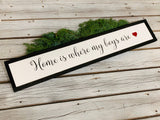 Home is where my boys are farmhouse sign. Home decor. Farmhouse decor. Fixer upper decor. Farmhouse sign. Gift for mom. Framed sign.