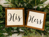 His and Hers farmhouse signs. Farmhouse wedding signs. His and Hers wedding decor. Mr and Mrs farmhouse signs. His and Hers framed signs.