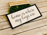 Home is where my boys are. Farmhouse decor.  Framed sign. Farmhouse home sign. Fixer upper decor.