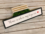 Home is where my boys are farmhouse sign. Home decor. Farmhouse decor. Fixer upper decor. Farmhouse sign. Gift for mom. Framed sign.