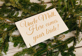Here comes your bride wood sign. Custom here comes the bride wedding decor. Ring bearer sign. Wedding aisle decor. Flower girl sign.