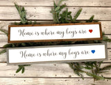 Home is where my boys are farmhouse sign. Home decor. Farmhouse decor. Fixer upper decor. Farmhouse sign. Gift for mom. Framed sign.