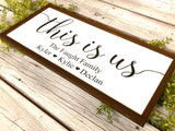 This is us farmhouse sign. Gift for mom. Personalized farmhouse sign. Farmhouse decor. Custom framed sign. Mother's Day gift. Gift for dad.