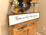 Home is where my boys are. Farmhouse decor.  Framed sign. Farmhouse home sign. Fixer upper decor.