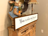 Home is where my boys are. Farmhouse decor.  Framed sign. Farmhouse home sign. Fixer upper decor.