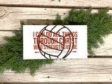 Volleyball sign. Volleyball gift. I can do all things through Christ. Volleyball theme. Sports sign. Baptism gift. Volleyball decor. Baptism