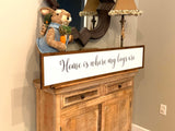 Home is where my boys are. Farmhouse decor.  Framed sign. Farmhouse home sign. Fixer upper decor.