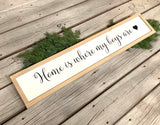 Home is where my boys are farmhouse sign. Home decor. Farmhouse decor. Fixer upper decor. Farmhouse sign. Gift for mom. Framed sign.