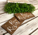 Row Reserved wedding sign. Reserved sign. Wedding prop. Wedding sign. Wood sign. Reserved wood sign. Wedding decor.