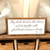 They broke bread. Dinning room decor. Kitchen wall decor. Sign for kitchen. Farmhouse wall decor. They broke bread sign. Dinning room sign.