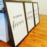 I'll love you forever. I'll like you for always. Nursey decor. Nursery sign. Baby gift. Baby shower. Farmhouse nursery. Farmhouse decor.