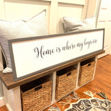 Home is where my boys are. Farmhouse decor.  Framed sign. Farmhouse home sign. Fixer upper decor.