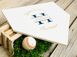 Wedding guest book. Home plate guestbook. Baseball theme. Alternative guest book. Personalized home plate. Home plate sign. Wedding decor.