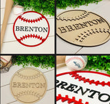 Nursery decor laser cut baseball  sign. Baseball sign. Personalized sign. Custom name sign. Laser cut baseball. Round sign. Baby gift.