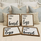 Laser cut sign. I like his beard. I like her legs. Master bedroom decor. Bedroom sign. Wedding gift. Farmhouse decor. Framed sign.