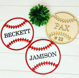 Nursery decor laser cut baseball  sign. Baseball sign. Personalized sign. Custom name sign. Laser cut baseball. Round sign. Baby gift.