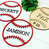 Nursery decor laser cut baseball  sign. Baseball sign. Personalized sign. Custom name sign. Laser cut baseball. Round sign. Baby gift.