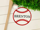 Nursery decor laser cut baseball  sign. Baseball sign. Personalized sign. Custom name sign. Laser cut baseball. Round sign. Baby gift.