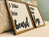Laser cut sign. I like his beard. I like her legs. Master bedroom decor. Bedroom sign. Wedding gift. Farmhouse decor. Framed sign.