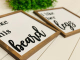 Laser cut sign. I like his beard. I like her legs. Master bedroom decor. Bedroom sign. Wedding gift. Farmhouse decor. Framed sign.