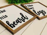 Laser cut sign. I like his beard. I like her legs. Master bedroom decor. Bedroom sign. Wedding gift. Farmhouse decor. Framed sign.