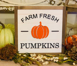 Fall decor. Fall signs. 3D sign. Farmhouse sign. Farmhouse decor. Wood art. Pumpkin sign. Hello fall sign. Shiplap sign. Farm fresh.