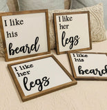 Laser cut sign. I like his beard. I like her legs. Master bedroom decor. Bedroom sign. Wedding gift. Farmhouse decor. Framed sign.