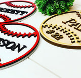 Nursery decor laser cut baseball  sign. Baseball sign. Personalized sign. Custom name sign. Laser cut baseball. Round sign. Baby gift.