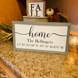 Personalized Latitude Longitude sign. Home decor. GPS sign. Farmhouse Coordinates sign. Custom coordinates sign. Farmhouse GPS sign.