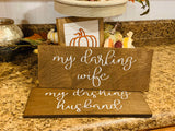 My Chair wedding signs. Rustic chair signs. My darling wife. My dashing husband. Wedding sign. Chair wood sign. Rustic wedding