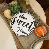 Home sweet home. Circle sign. Laser cut sign. Home decor. 3D wood sign. Wall decor. Farmhouse decor. Living room decor. Housewarming gift.