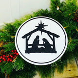 Nativity sign. Christmas sign. Christmas decor. Christmas. Circle sign. Laser cut sign. Home decor. 3D wood sign. Wall decor.