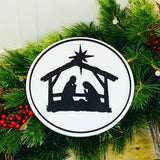 Nativity sign. Christmas sign. Christmas decor. Christmas. Circle sign. Laser cut sign. Home decor. 3D wood sign. Wall decor.