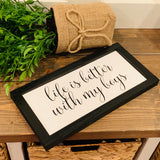 Home decor. Life is better with my boys. Farmhouse decor.  Framed sign. Farmhouse home sign. Fixer upper decor.