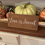 Love is sweet. Sweets table sign. Sweets sign. Guest book sign. Sweet bar. Dessert bar sign. Rustic wedding sign. Wedding sign. Wedding prop