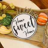 Home sweet home. Circle sign. Laser cut sign. Home decor. 3D wood sign. Wall decor. Farmhouse decor. Living room decor. Housewarming gift.