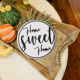 Home sweet home. Circle sign. Laser cut sign. Home decor. 3D wood sign. Wall decor. Farmhouse decor. Living room decor. Housewarming gift.