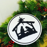 Nativity sign. Christmas sign. Christmas decor. Christmas. Circle sign. Laser cut sign. Home decor. 3D wood sign. Wall decor.