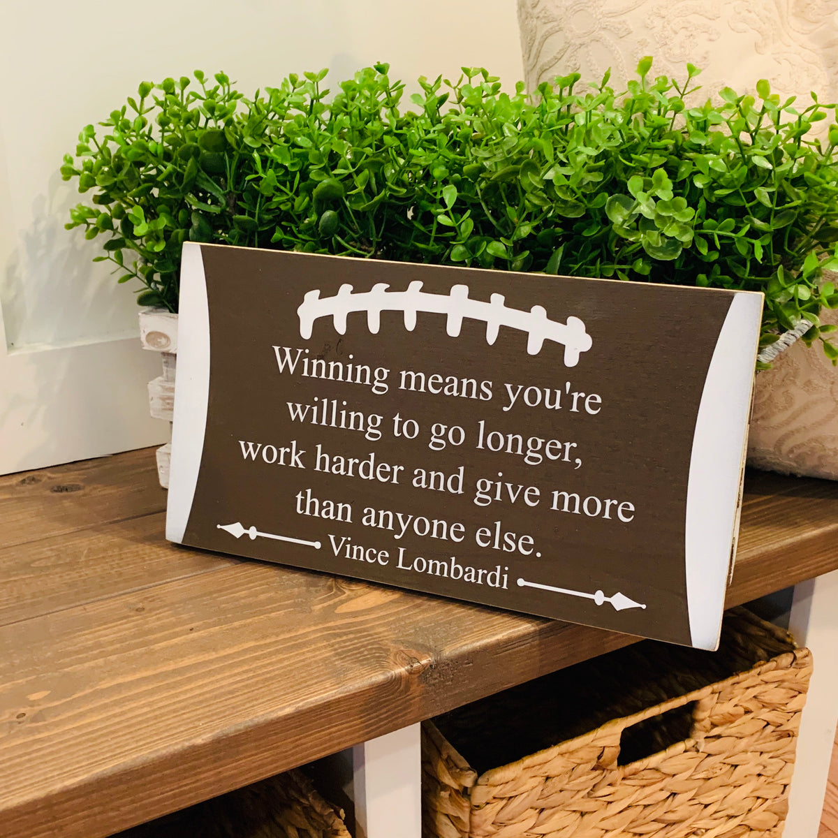 Football sign. Christmas gift. Vince Lombardi quote. Boys room decor. –  Bridges2You, image size:1200x1200