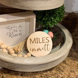 Personalized baby name. Baby announcement. Pregnancy announcement. Baby name. Personalized gift. Engraved wood.
